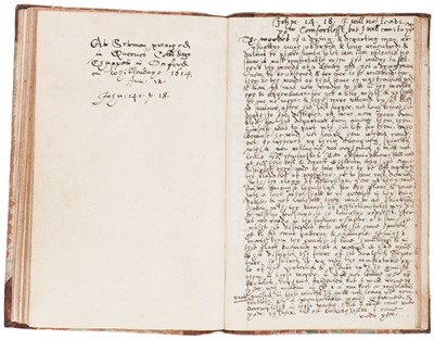 Lot 317 - Manuscript Sermons. A bound volume of three manuscript sermons, early 17th century