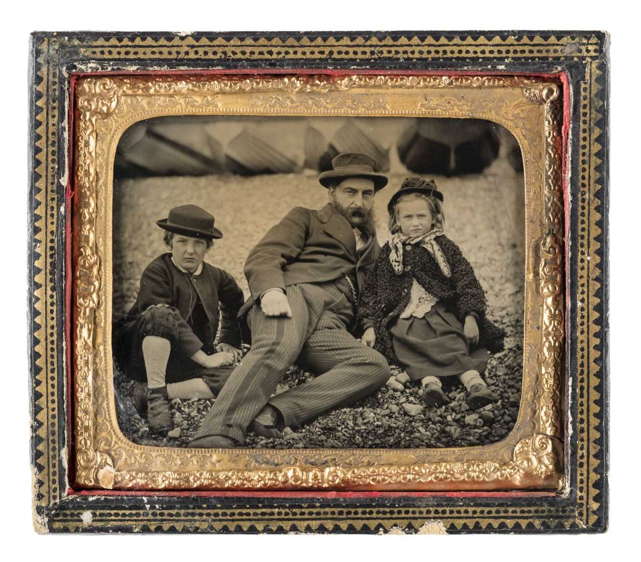 Lot 296 - Five sixth-plate ambrotypes showing seaside activities by Thomas Harrison & others