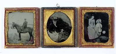 Lot 296 - Five sixth-plate ambrotypes showing seaside activities by Thomas Harrison & others