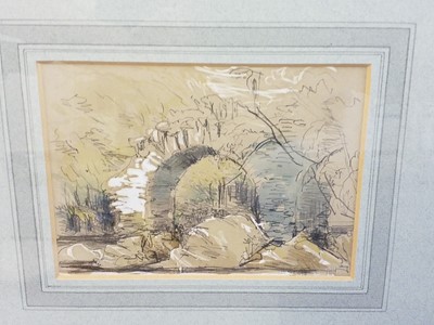 Lot 496 - Pugin (Augustus Charles de, 1769-1832). Landscape with village in Wales, circa 1800