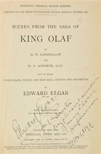 Lot 301 - Elgar, Edward, 1857-1934